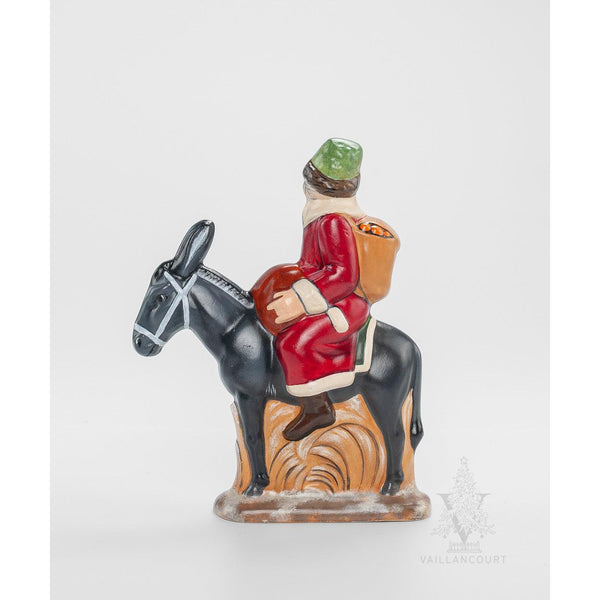 Load image into Gallery viewer, Vaillancourt Folk Art - Santa With Oranges on Mule - Chalkware Figurine

