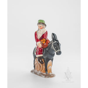 Vaillancourt Folk Art - Santa With Oranges on Mule - Chalkware Figurine