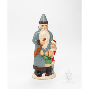 Vaillancourt Folk Art - Father Christmas with Two Children - Chalkware Figurine