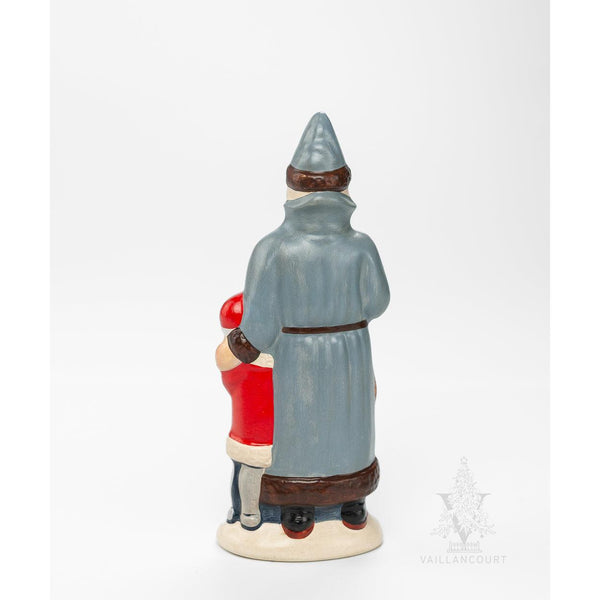 Load image into Gallery viewer, Vaillancourt Folk Art - Father Christmas with Two Children - Chalkware Figurine
