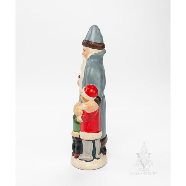 Load image into Gallery viewer, Vaillancourt Folk Art - Father Christmas with Two Children - Chalkware Figurine
