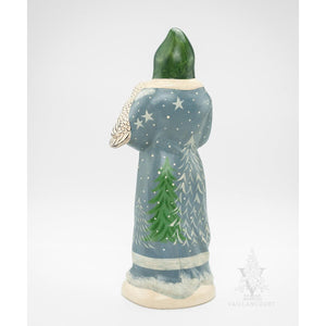 Vaillancourt Folk Art - Owl Whisperer Santa - Chalkware Figurine