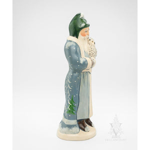 Vaillancourt Folk Art - Owl Whisperer Santa - Chalkware Figurine