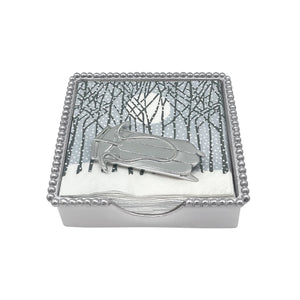 Mariposa Double Runner Sled (1960) Beaded Napkin Box Set