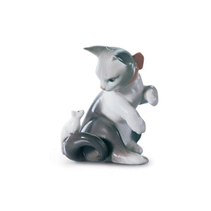 Lladro Cat and Mouse Figurine