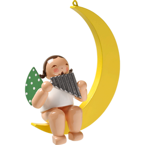 Wendt & Kuhn Angel with Pan Flute, in Moon Figurine