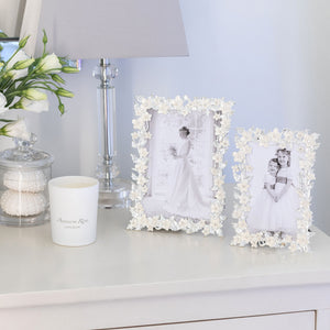 Addison Ross Silver & White Flower Frame - 4 x 6 in