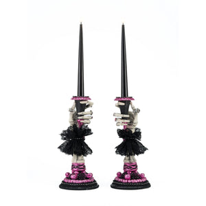Katherine's Collection Skeleton Hand Candle Sticks Set of 2