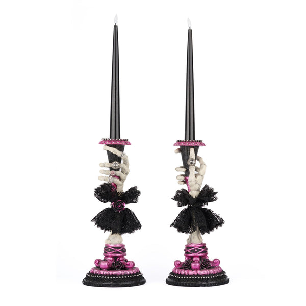 Load image into Gallery viewer, Katherine's Collection Skeleton Hand Candle Sticks Set of 2

