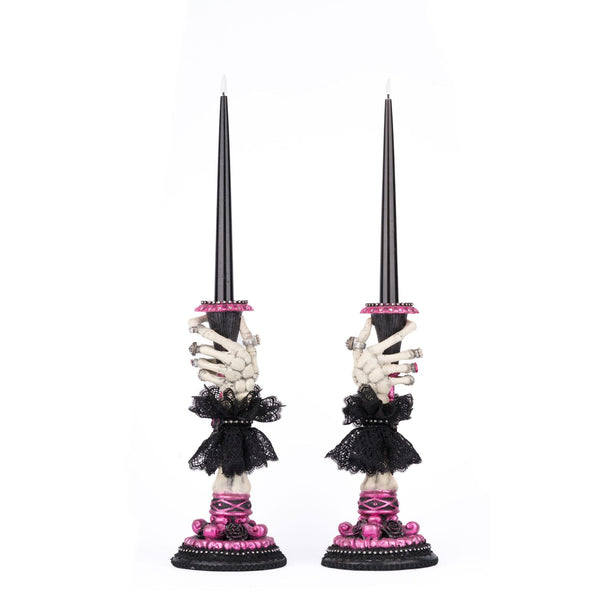 Load image into Gallery viewer, Katherine's Collection Skeleton Hand Candle Sticks Set of 2
