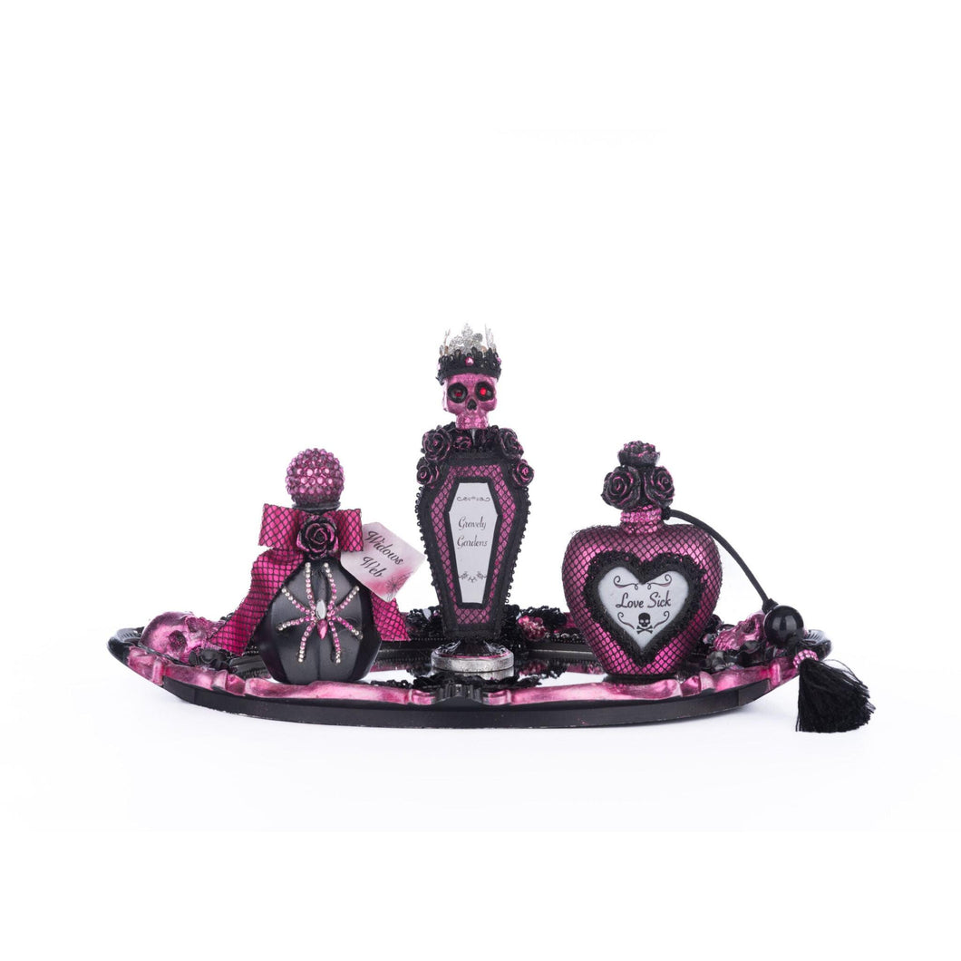 Katherine's Collection Pink Passion Vanity Tray with Bottles Set