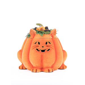 Katherine's Collection Jackie The Kitty Cat Pumpkin Candy Container