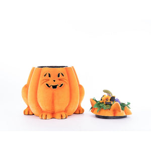 Katherine's Collection Jackie The Kitty Cat Pumpkin Candy Container