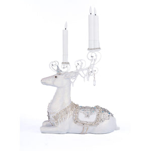 Katherine's Collection Crystal Christmas Sitting Deer Candle Holder