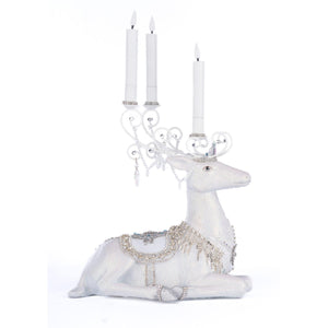Katherine's Collection Crystal Christmas Sitting Deer Candle Holder