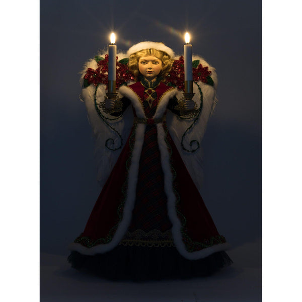 Load image into Gallery viewer, Katherine&#39;s Collection Penelope Poinsettia Angel Tree Topper
