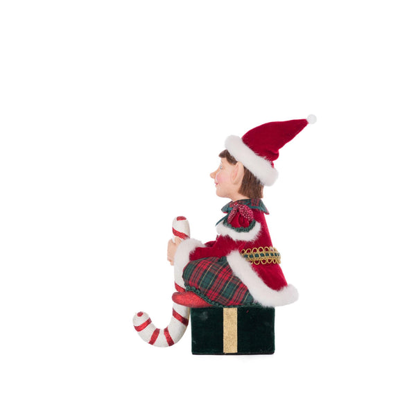 Load image into Gallery viewer, Katherine&#39;s Collection Sitting Elf With Giftbox Stocking Holder
