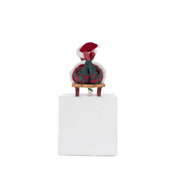 Load image into Gallery viewer, Katherine&#39;s Collection Laying Elf on Sled Stocking Holder
