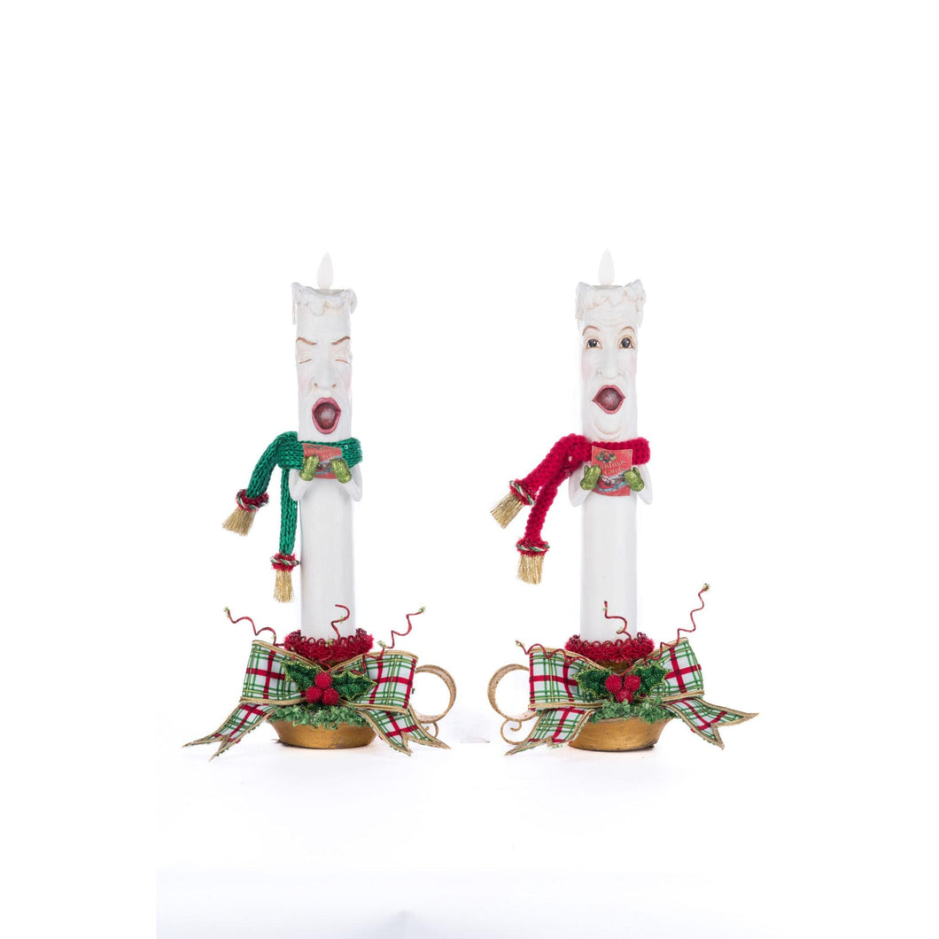 Katherine's Collection Village Of Holly Woods Caroling Candles Assortment of 2