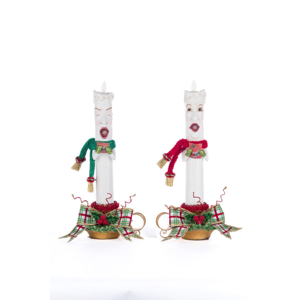 Load image into Gallery viewer, Katherine&#39;s Collection Village Of Holly Woods Caroling Candles Assortment of 2
