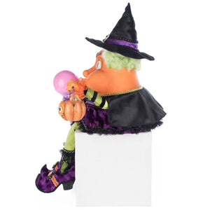 Katherine's Collection Bubbles the Witch Candy Corn Ledge Sitter