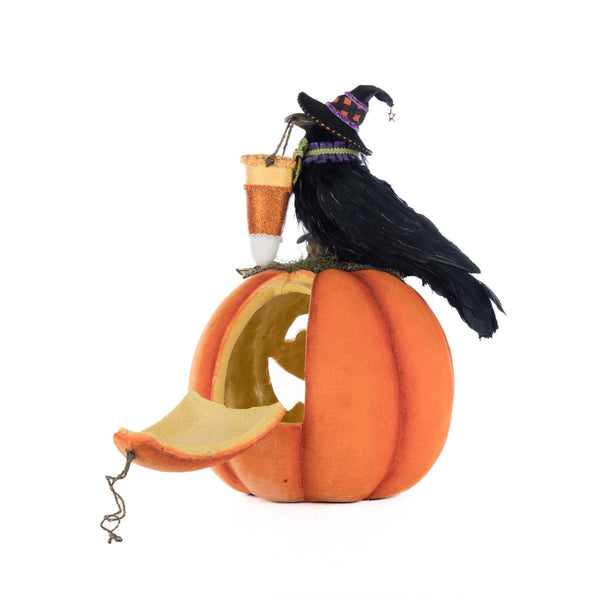 Load image into Gallery viewer, Katherine&#39;s Collection Crow with Pumpkin Tabletop
