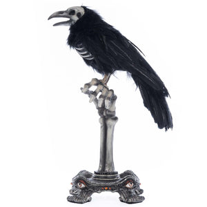 Katherine's Collection Crow on Skeleton Hand Perch
