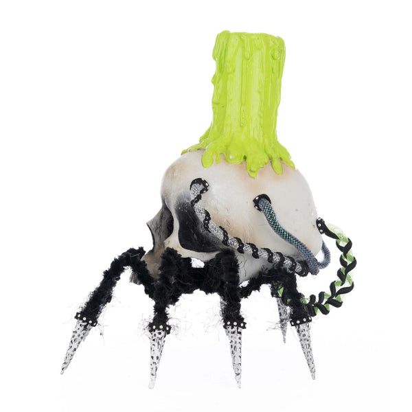 Load image into Gallery viewer, Katherine&#39;s Collection Chaotic Spider Skull Candle Holder
