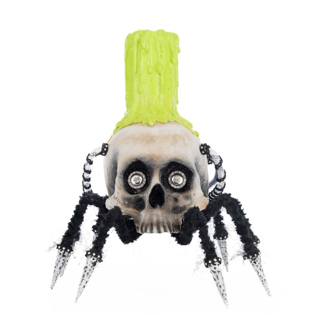 Katherine's Collection Chaotic Spider Skull Candle Holder