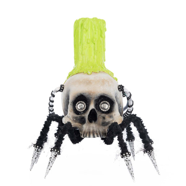 Load image into Gallery viewer, Katherine&#39;s Collection Chaotic Spider Skull Candle Holder

