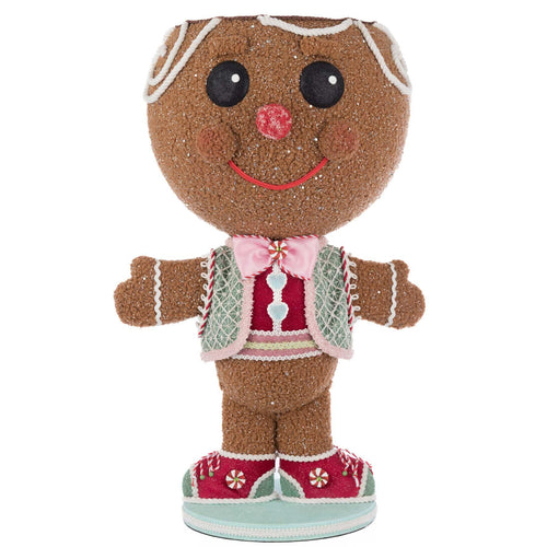 Katherine's Collection Stick E. Sweet Gingerbread Boy Candy Container
