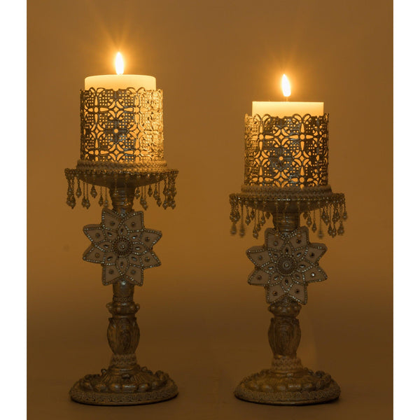 Load image into Gallery viewer, Katherine&#39;s Collection Bells of Brilliance Silver Candle Sticks Set of 2
