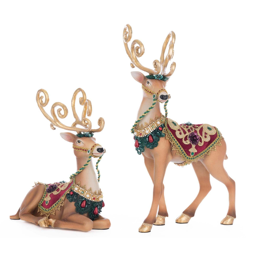 Katherine's Collection Winter Balsam and Berry Deer Assortment of 2