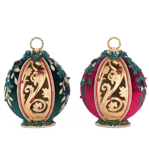 Katherine's Collection Winter Balsam And Berry Tabletop Ornaments With Tea Lights Assortment Of 2