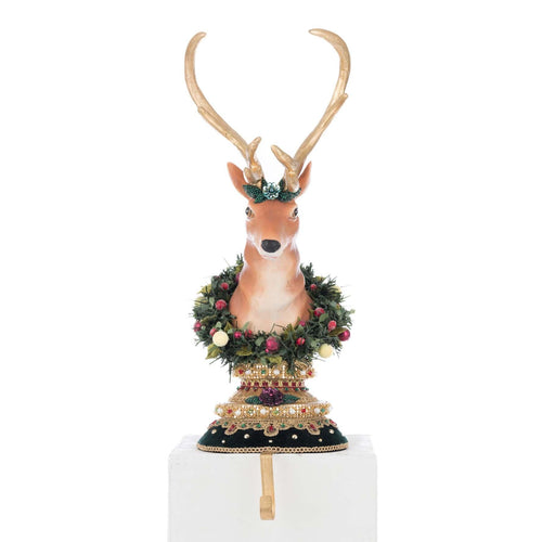 Katherine's Collection Winter Balsam and Berry Deer Stocking Holder
