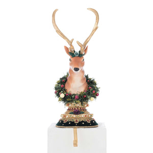 Katherine's Collection Winter Balsam and Berry Deer Stocking Holder