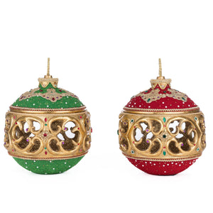 Katherine's Collection Christmas Ball Tabletop Ornament with Tea Light Assortment of 2