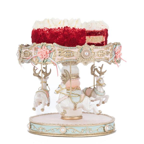 Load image into Gallery viewer, Katherine&#39;s Collection Joyeux Noel Carousel Cake Plate
