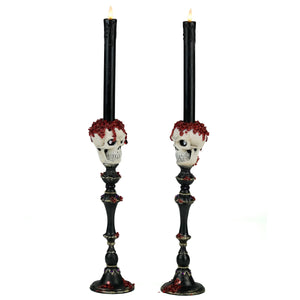 Katherine's Collection Skull Candlesticks Set of 2