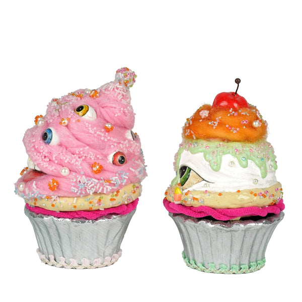 Load image into Gallery viewer, Katherine's Collection Sticky Sweet Crazy Eyes Cupcakes Assortment of 2
