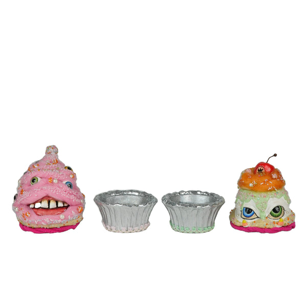 Load image into Gallery viewer, Katherine's Collection Sticky Sweet Crazy Eyes Cupcakes Assortment of 2
