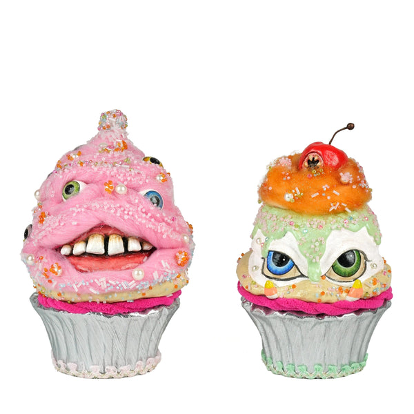 Load image into Gallery viewer, Katherine's Collection Sticky Sweet Crazy Eyes Cupcakes Assortment of 2
