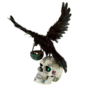 Katherine's Collection Watchful Crow with Tea Light Lantern