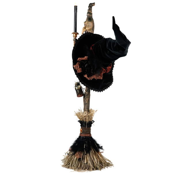 Load image into Gallery viewer, Katherine's Collection Bramble Broom with Witch Hat
