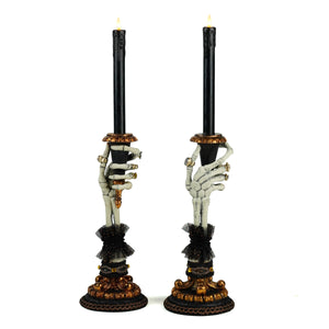 Katherine's Collection Skeleton Hand Candle Holders Set of 2