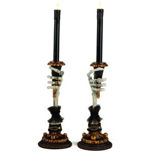 Katherine's Collection Skeleton Hand Candle Holders Set of 2