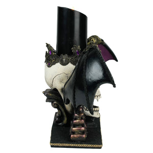 Katherine's Collection Winged Skull Pillar Candle Holder