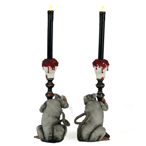 Katherine's Collection Rat Candlestick Holders Set of 2