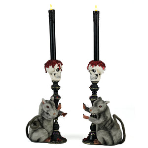 Katherine's Collection Rat Candlestick Holders Set of 2