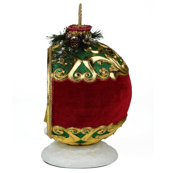 Load image into Gallery viewer, Katherine's Collection Santa with Snowman in Ornament Tbltp
